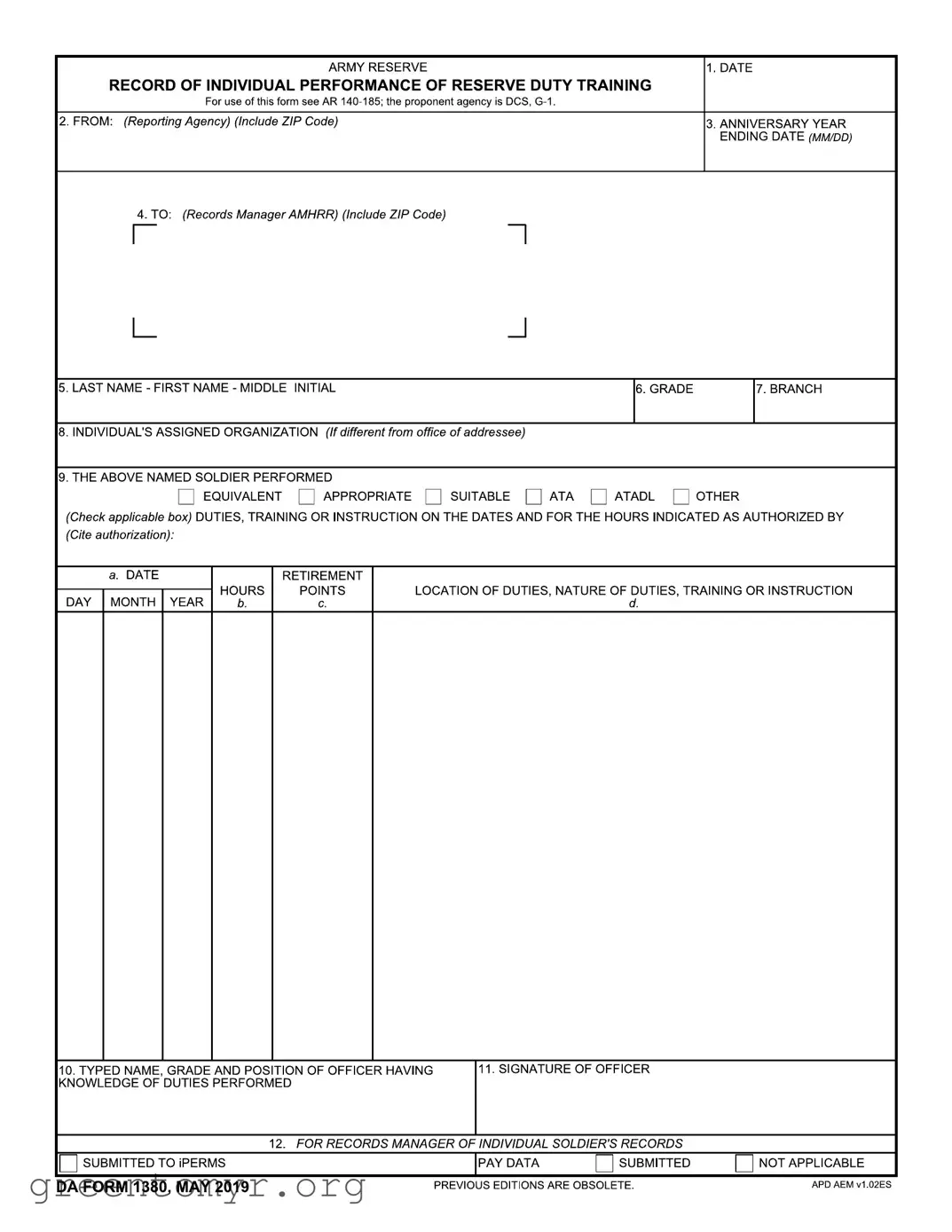 Fill in a Valid Da 1380 Template