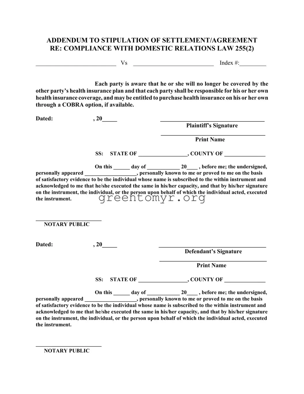Fill in a Valid Addendum Re Compliance Template