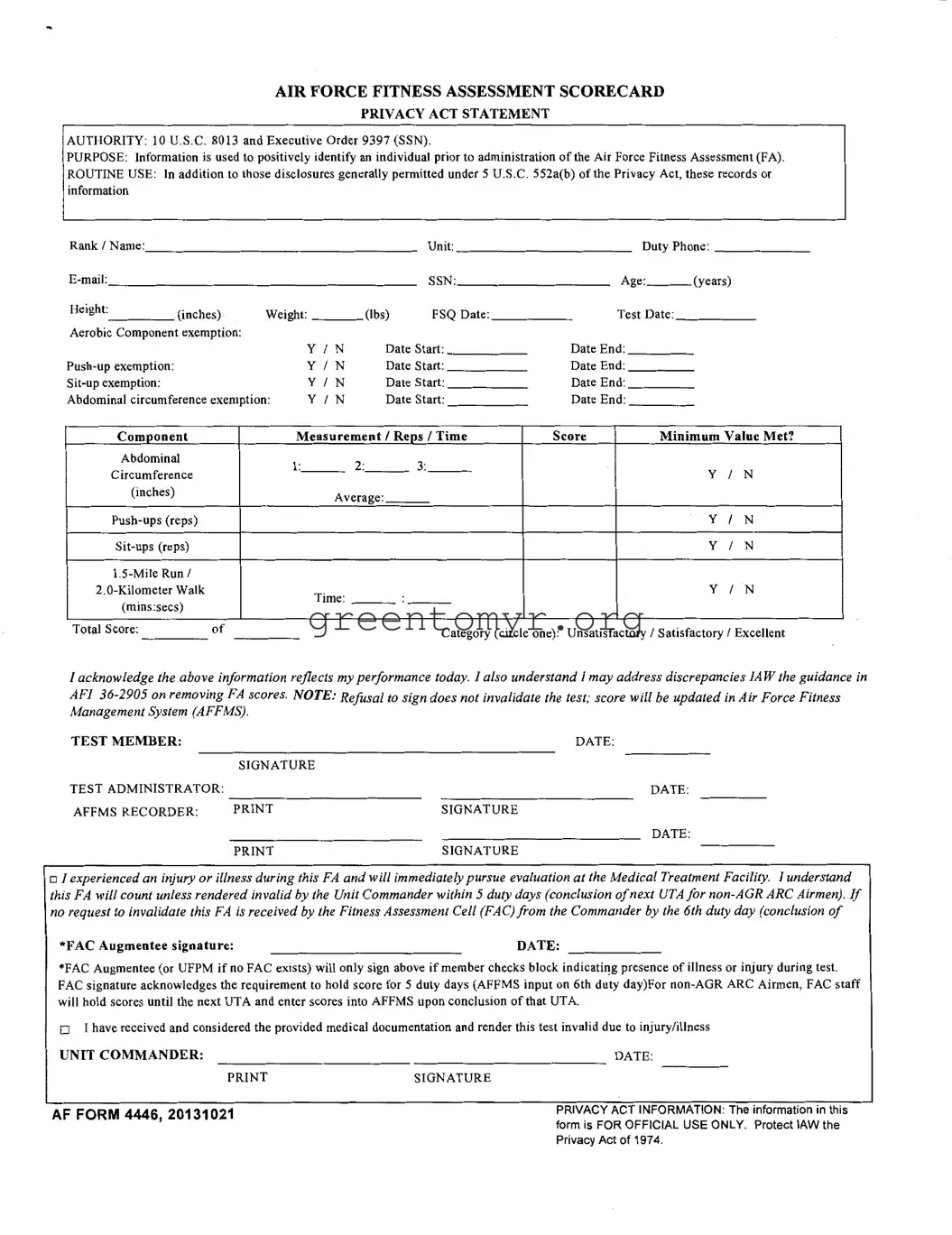 Fill in a Valid Af 4446 Template