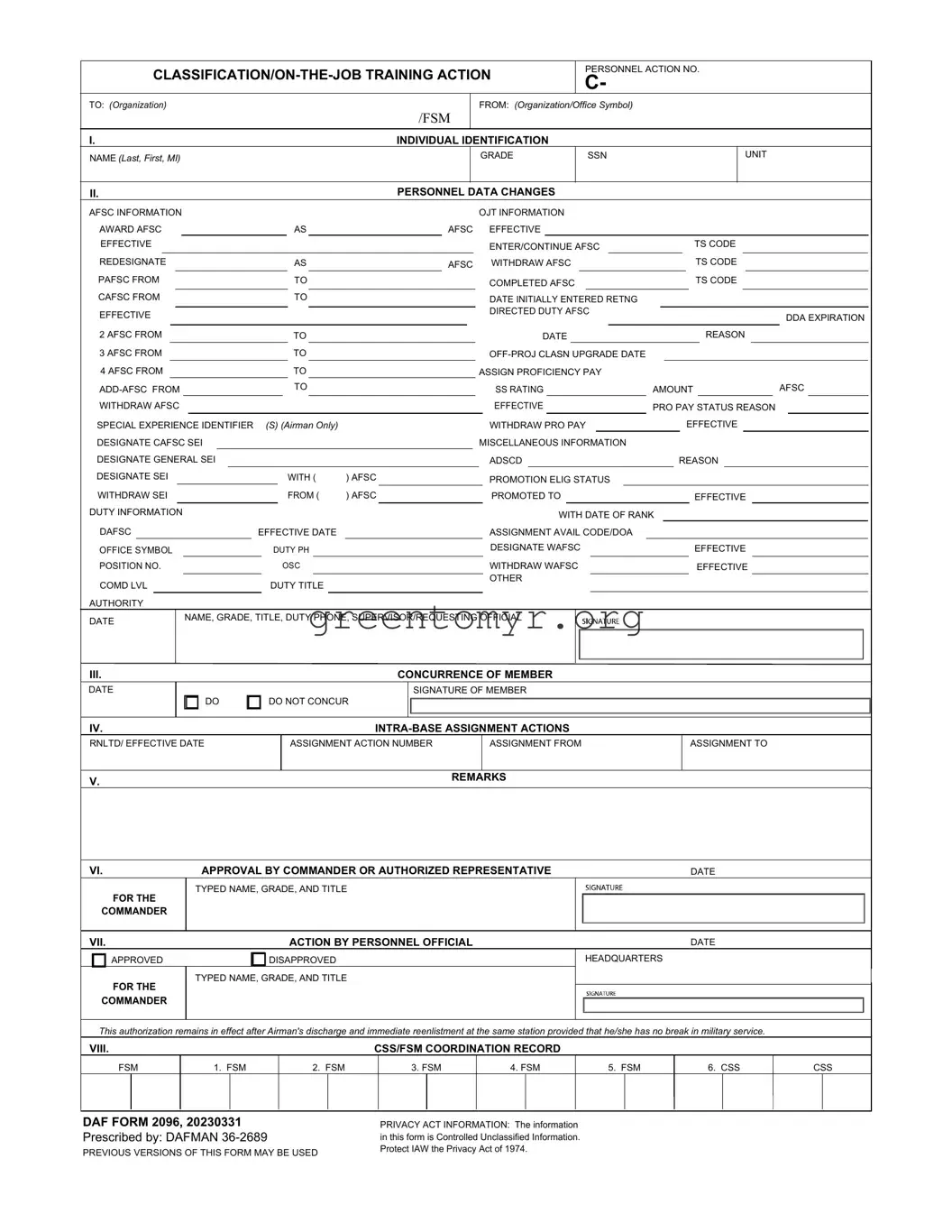 Fill in a Valid Af Imt Template