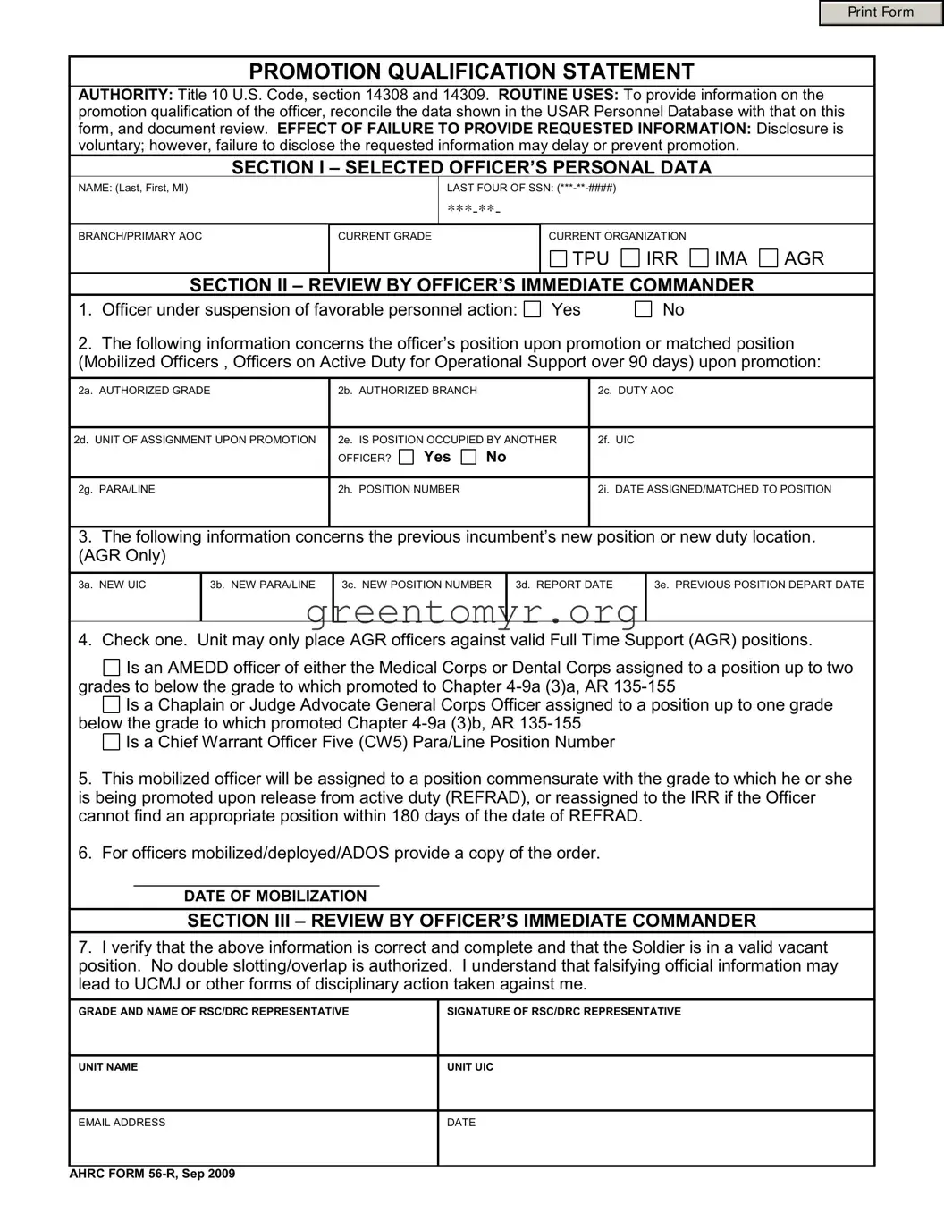 Fill in a Valid Ahrc 56 R Template