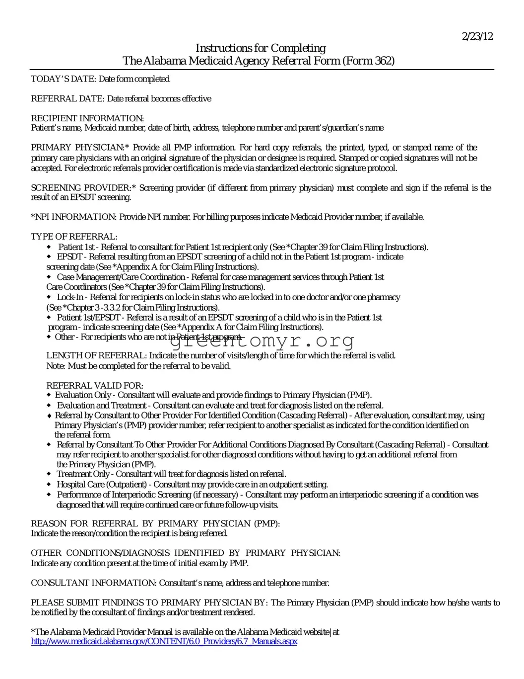 Fill in a Valid Alabama Medicaid Referral Template