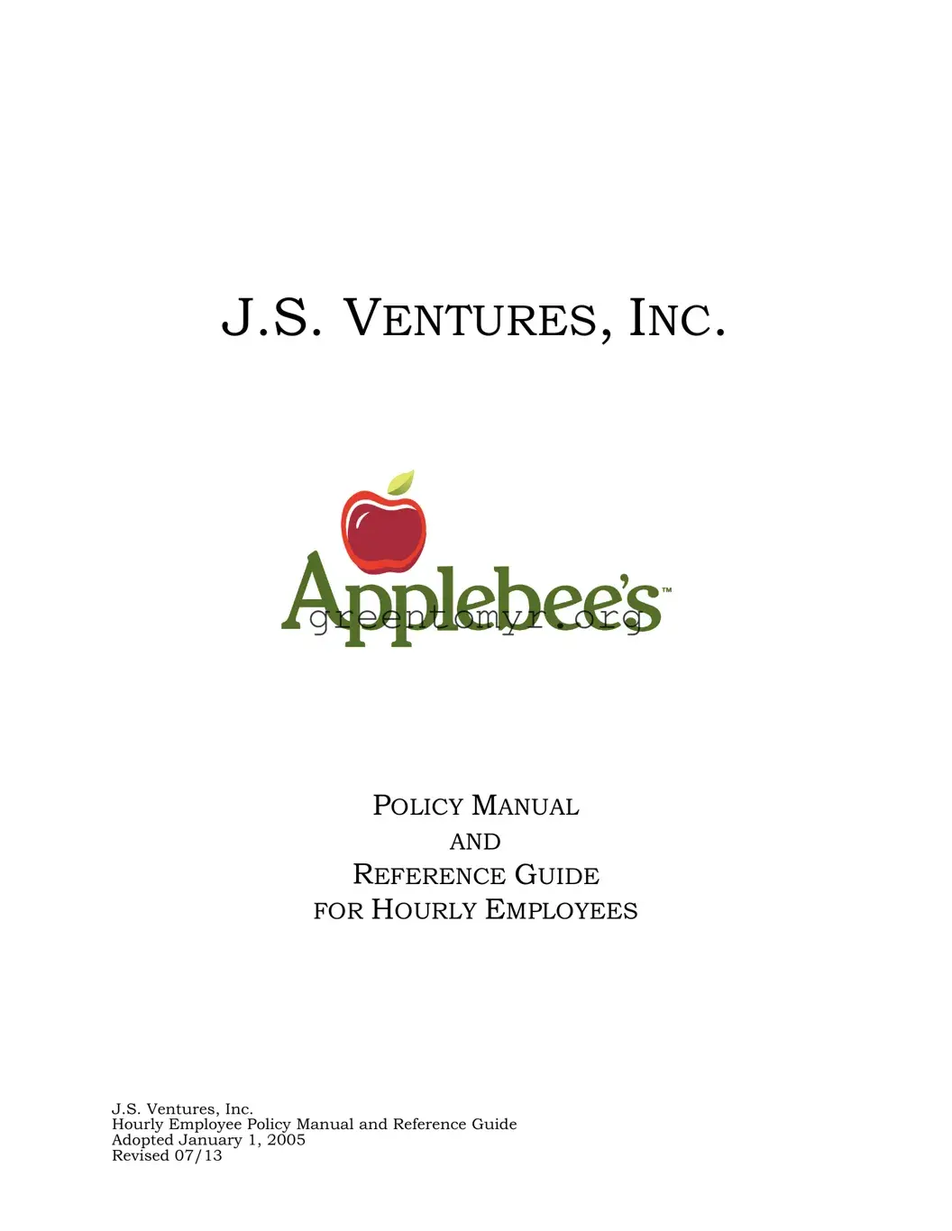 Fill in a Valid Applebees Employee Policies Template