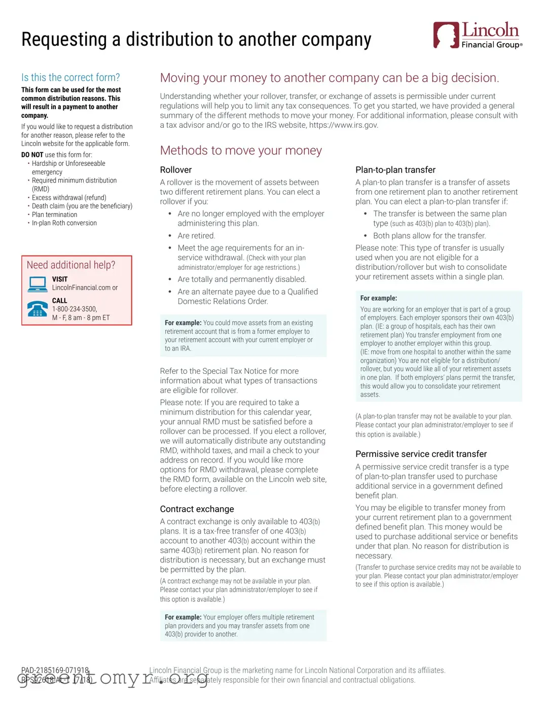 Fill in a Valid Lincoln Request Distribution Template