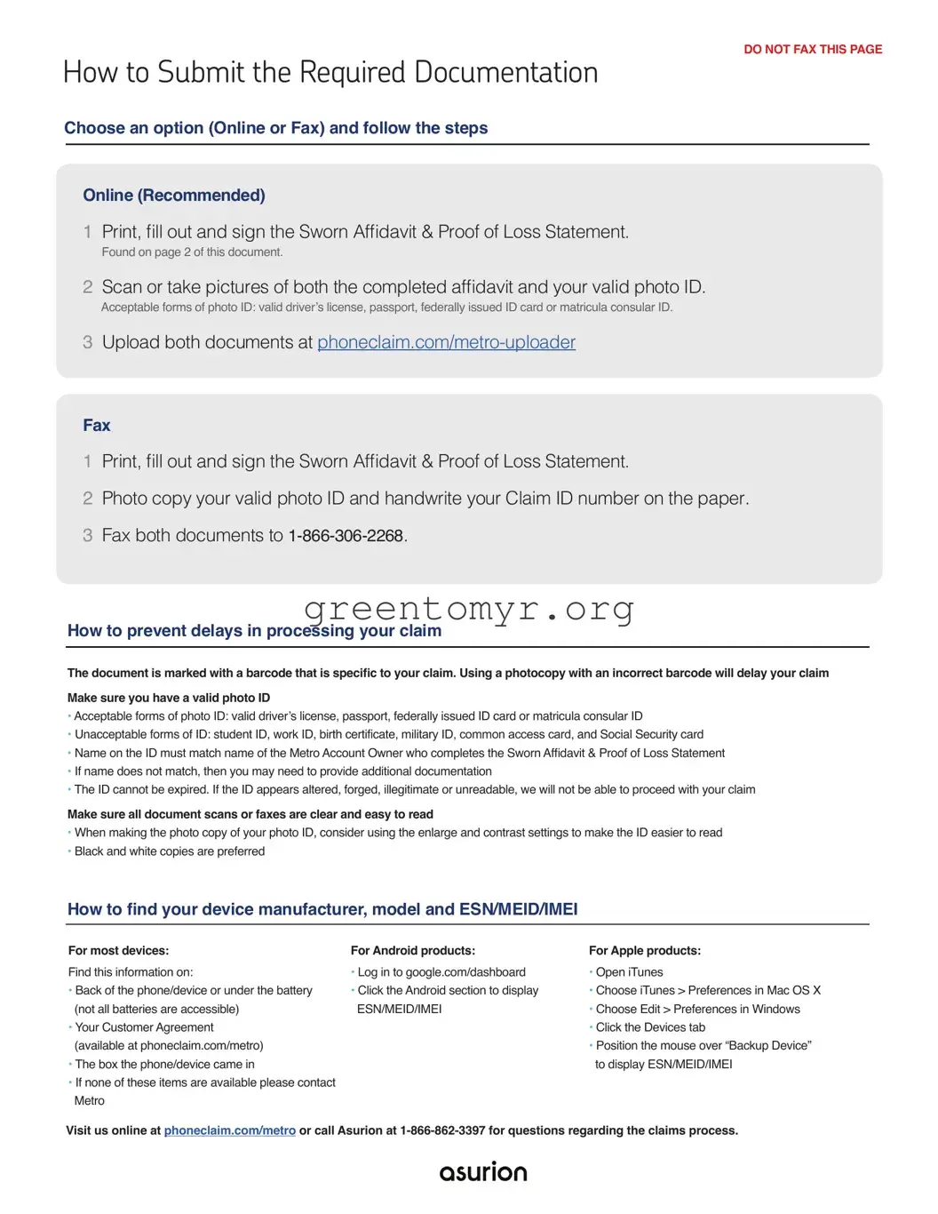 Fill in a Valid Asurion F-017-08 MEN Template