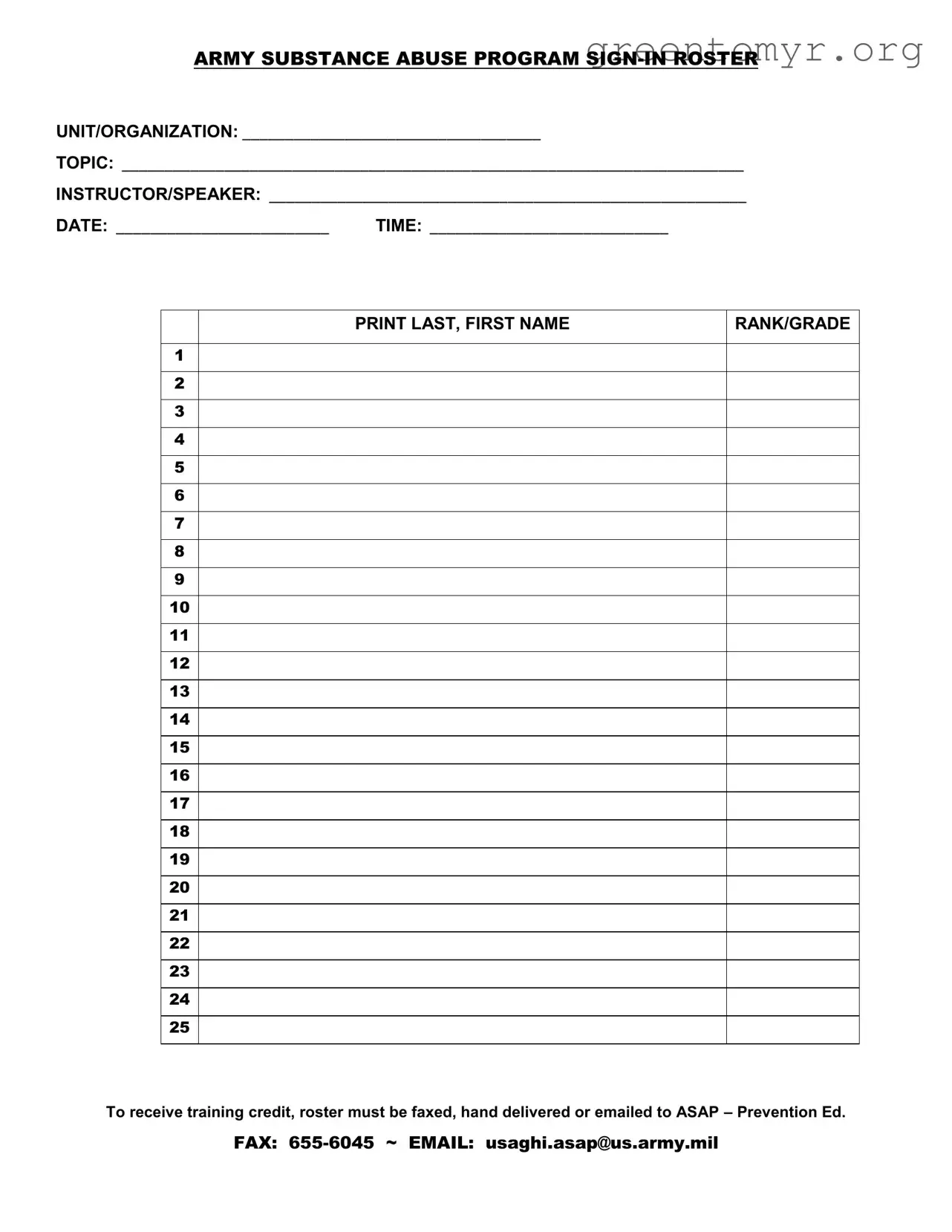 Fill in a Valid Sign In Roster Template