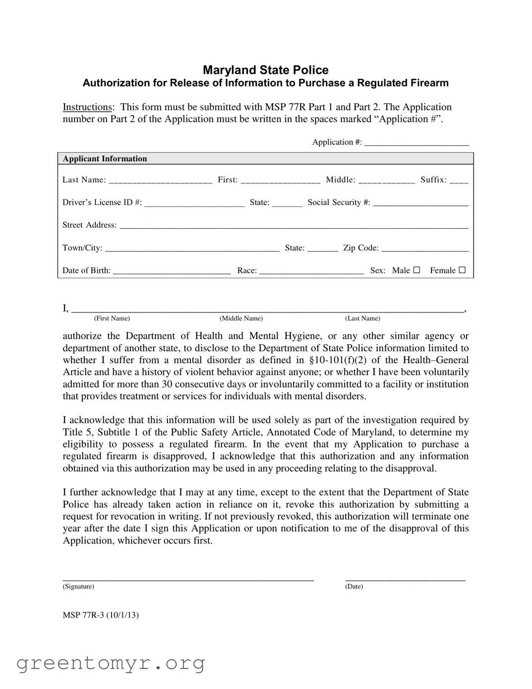 Fill in a Valid Msp 77R 3 Template