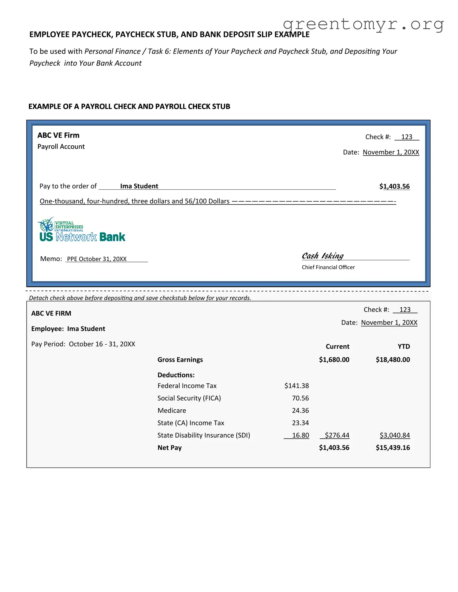 Fill in a Valid Payroll Check Template
