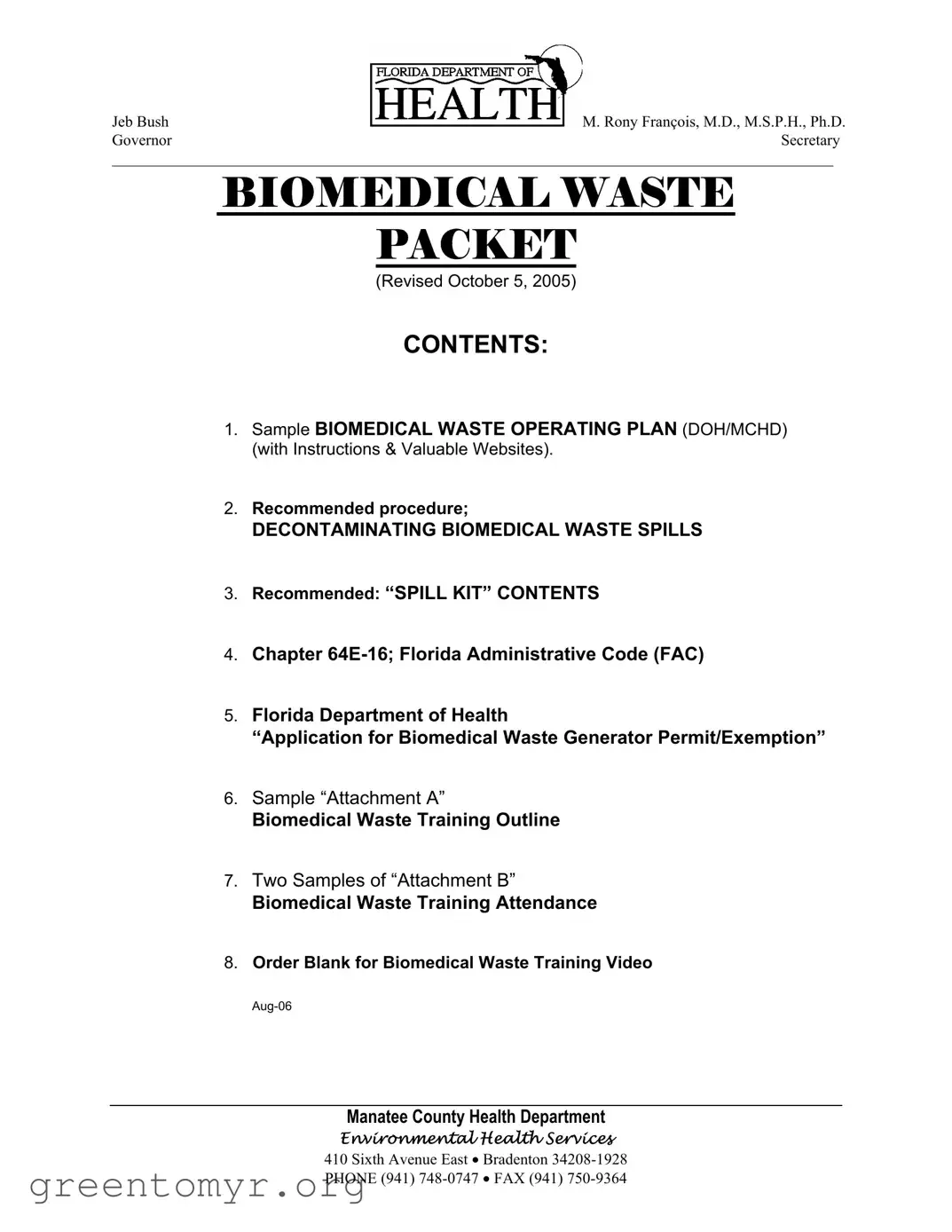 Fill in a Valid Biomedical Waste Operating Plan Template