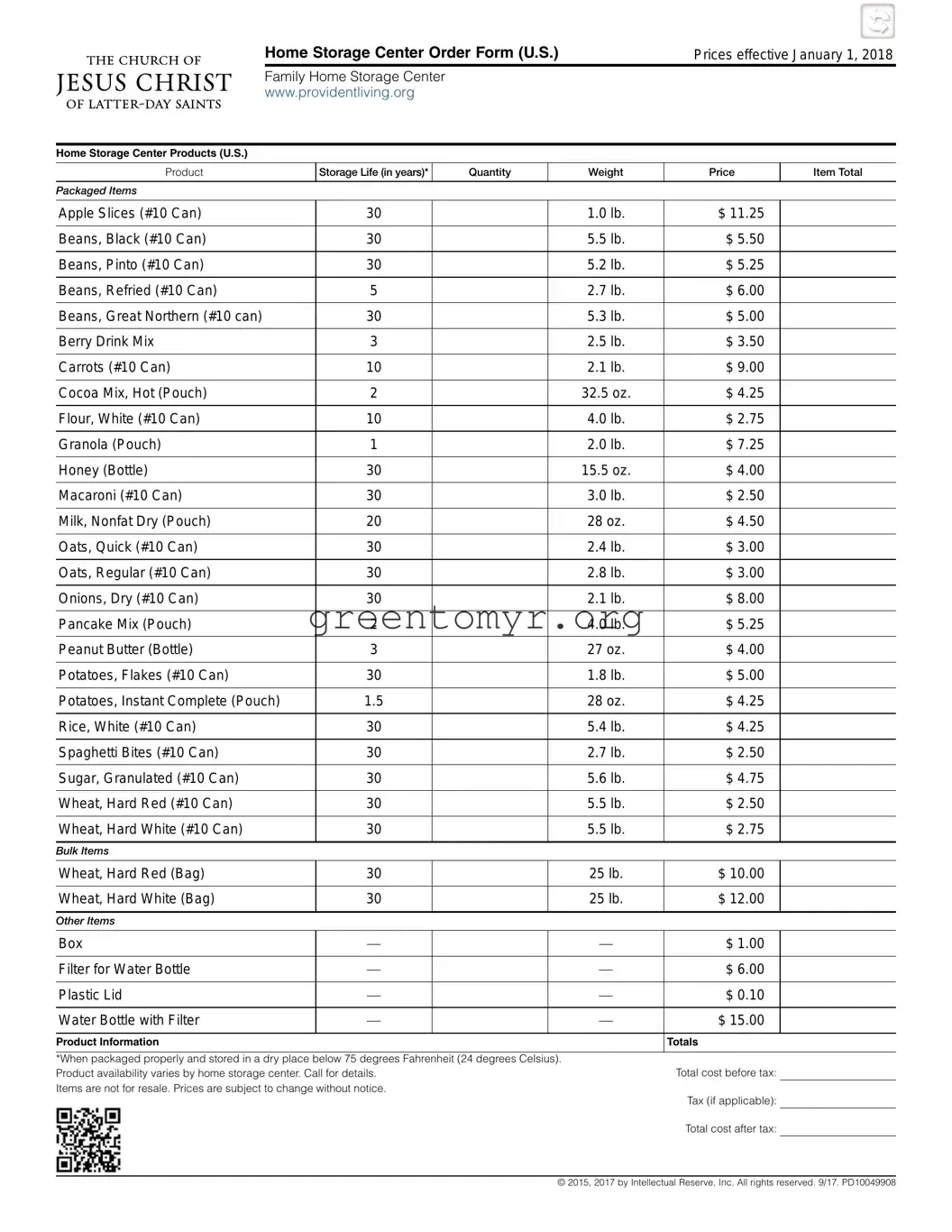 Fill in a Valid Bishops Storehouse Order Template