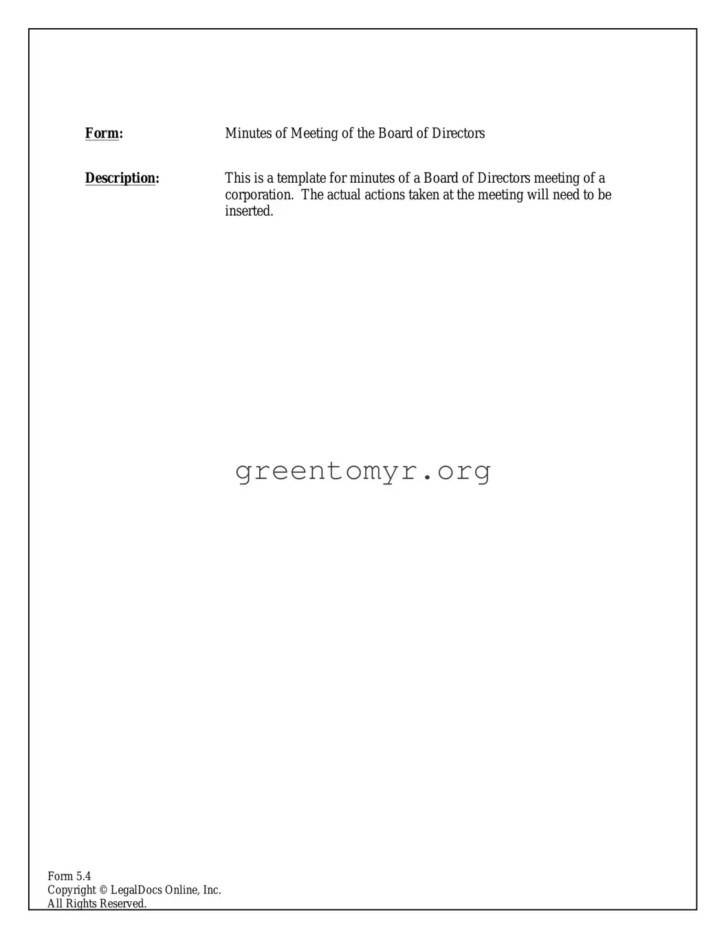 Fill in a Valid Board Meeting Minutes Template