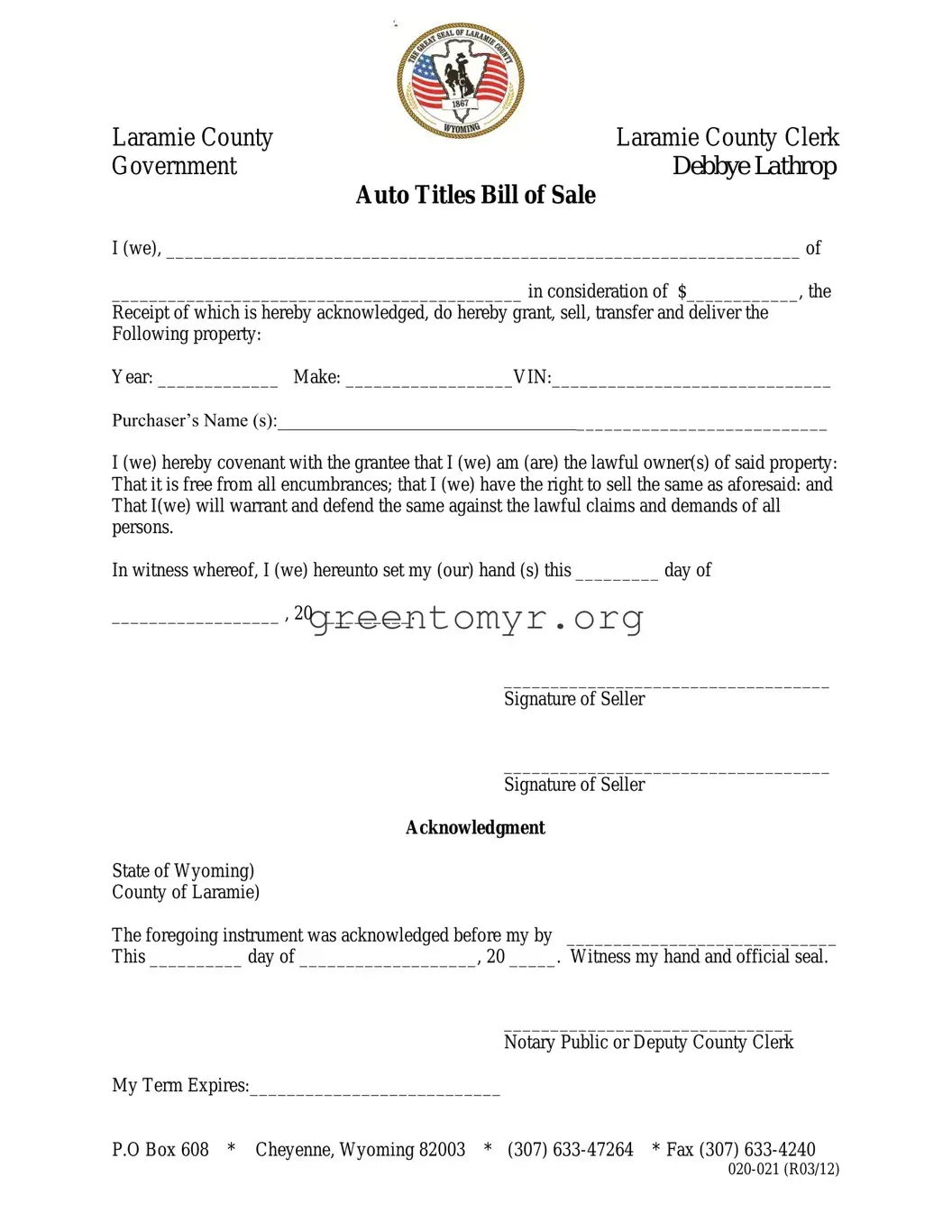 Fill in a Valid BOS 020-021 Template