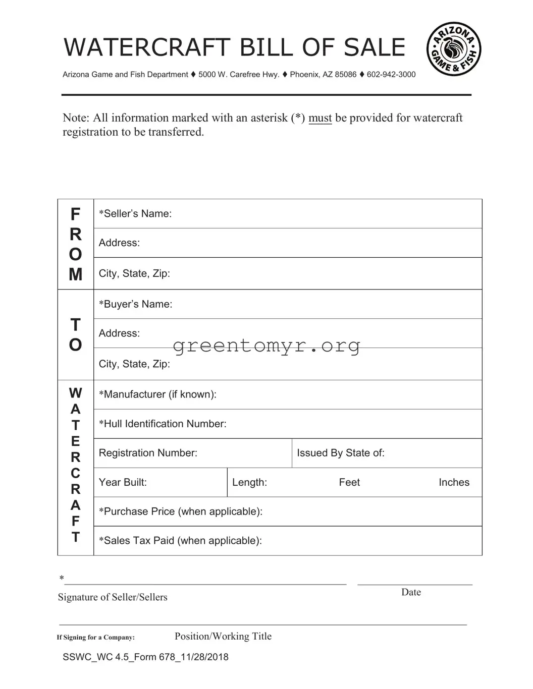 Fill in a Valid BOS 678 Template