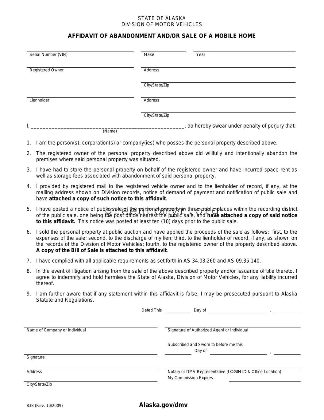 Fill in a Valid BOS 838 Template