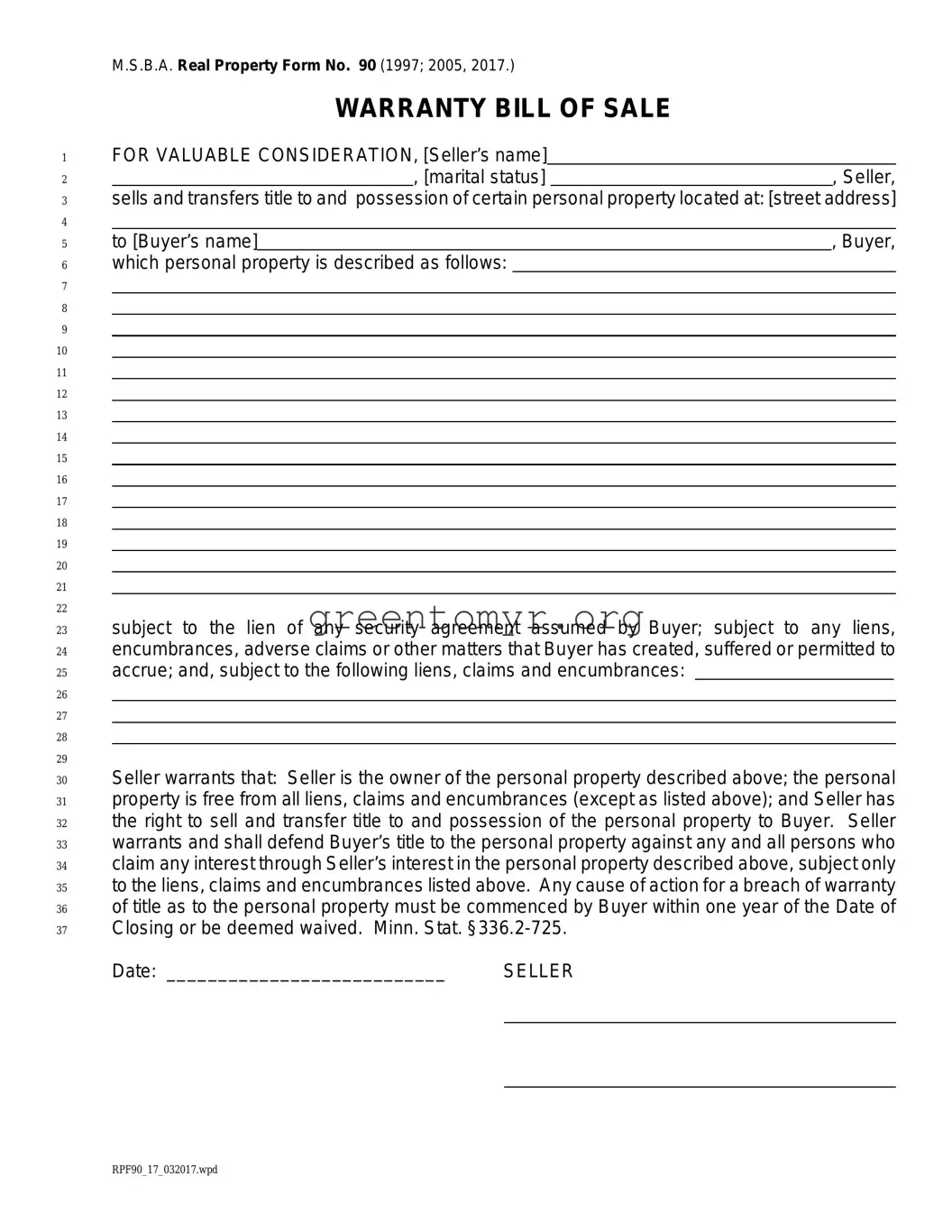 Fill in a Valid BOS 90 Template