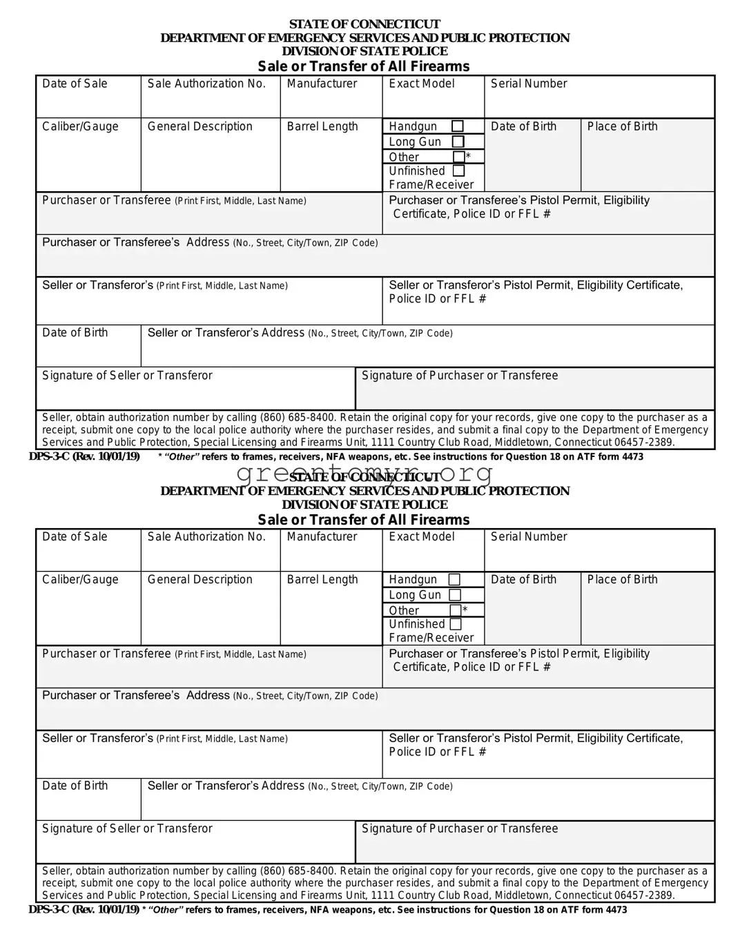 Fill in a Valid BOS DPS-3-C Template