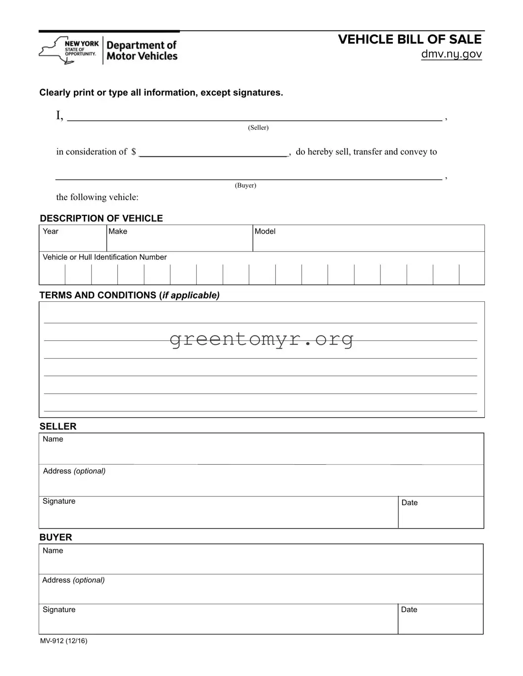 Fill in a Valid BOS MV-912 Template