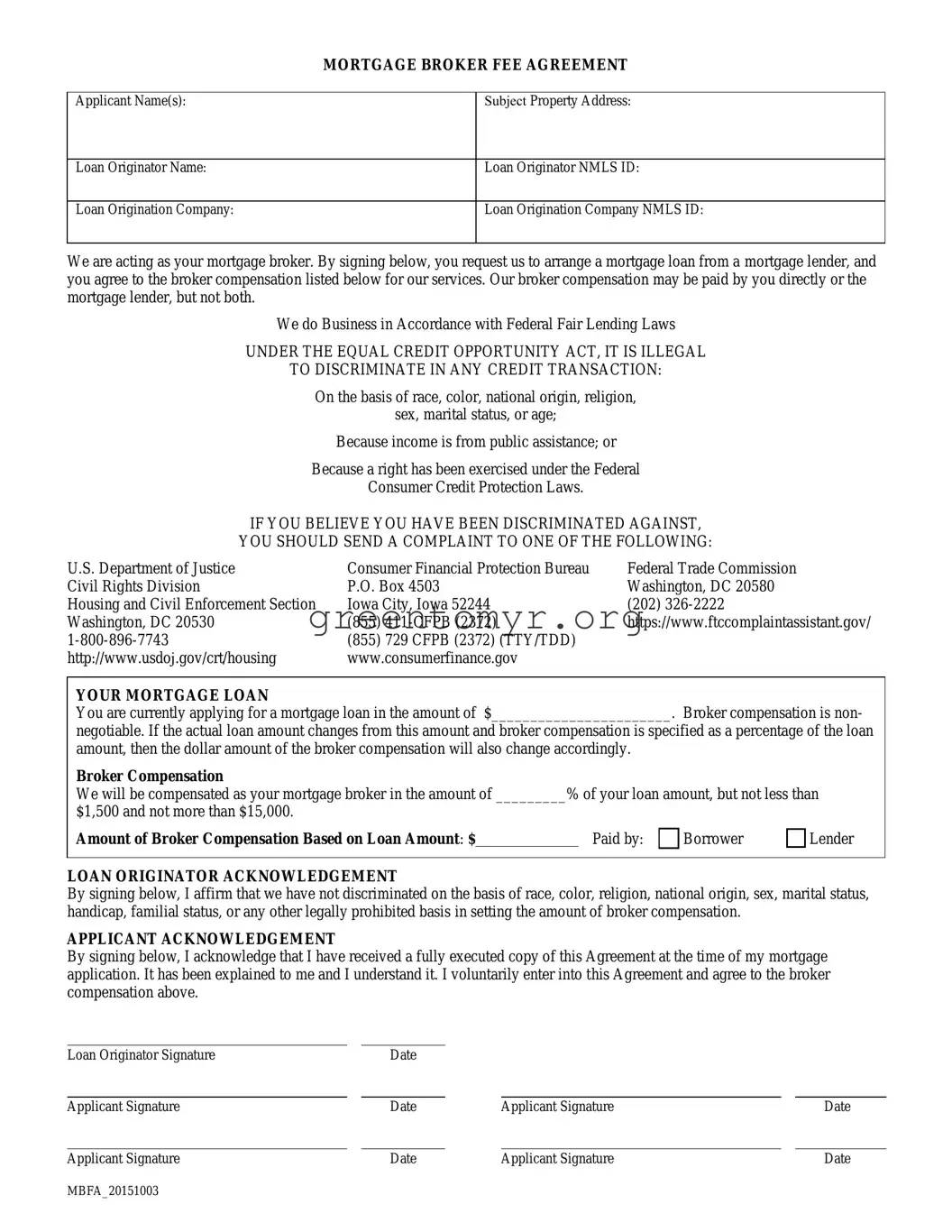 Fill in a Valid Broker Fee Agreement Template
