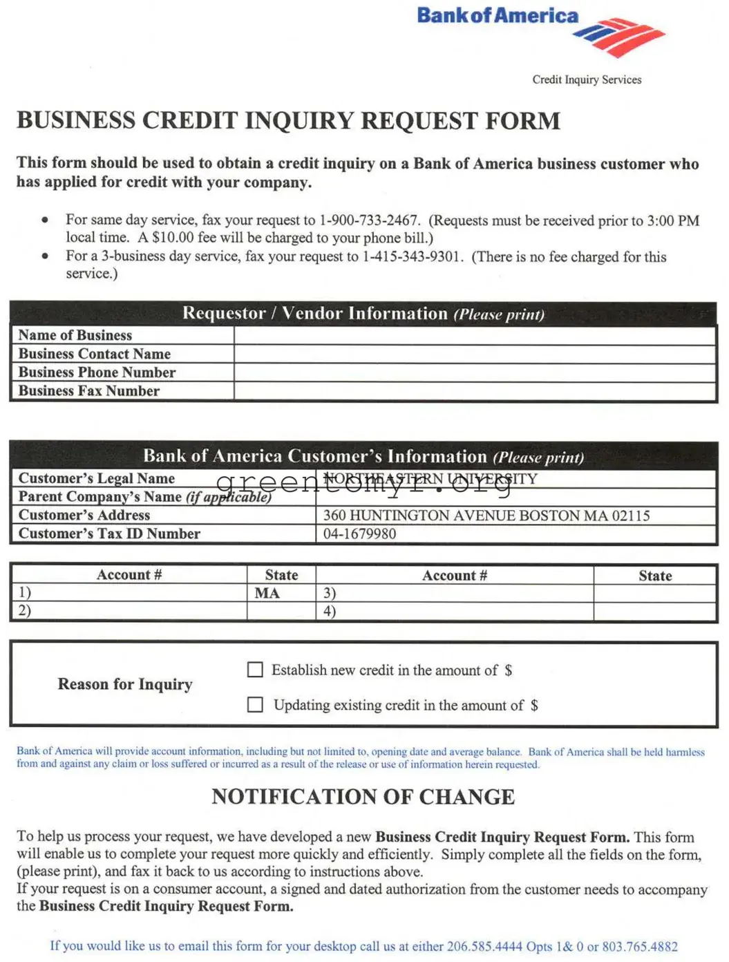 Fill in a Valid Business Credit Inquiry Request Template