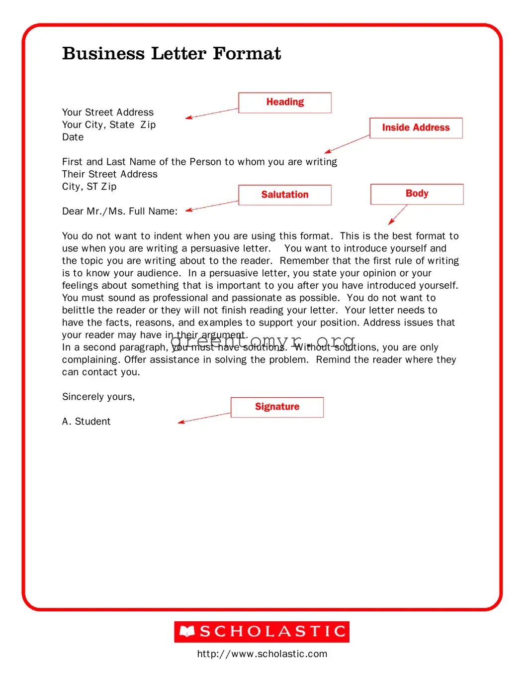 Fill in a Valid Business Letter Format Template