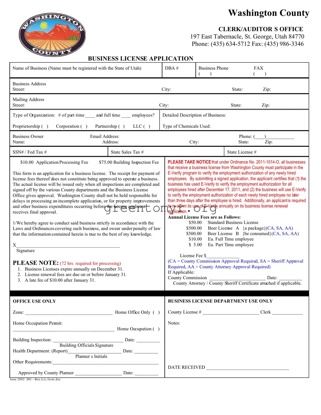 Fill in a Valid Business License Renewal Template