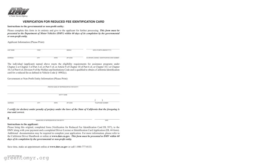 Fill in a Valid Dl 937 Template