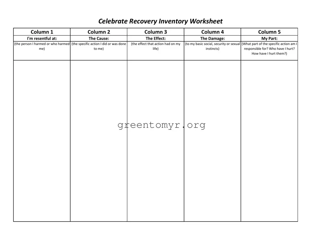 Fill in a Valid Celebrate Recovery Template