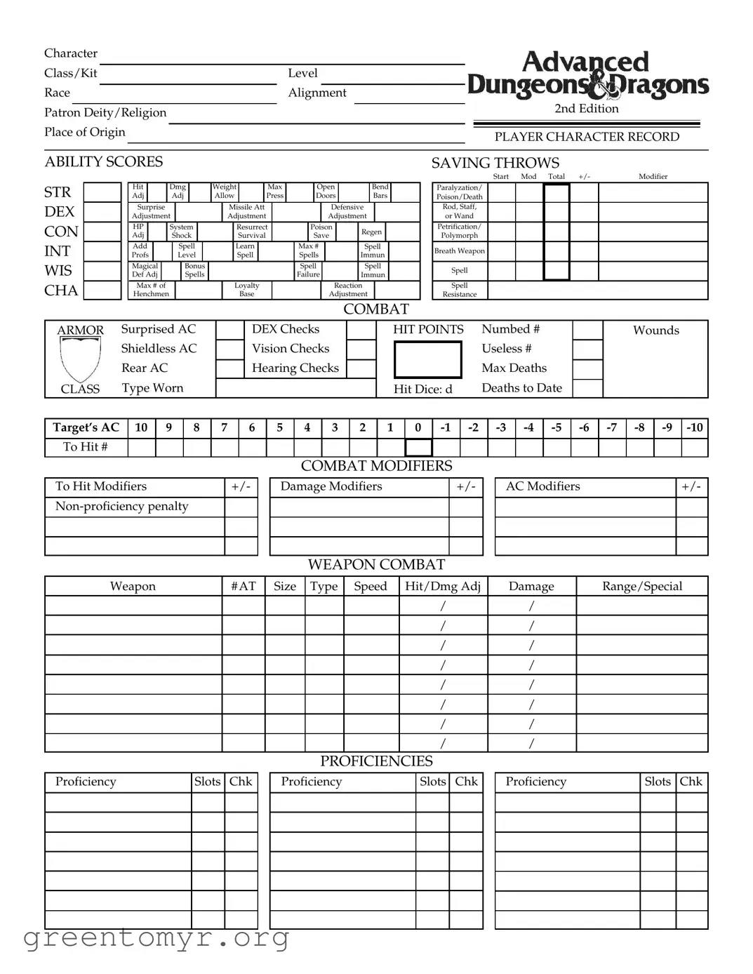 Fill in a Valid Add Character Sheet Template
