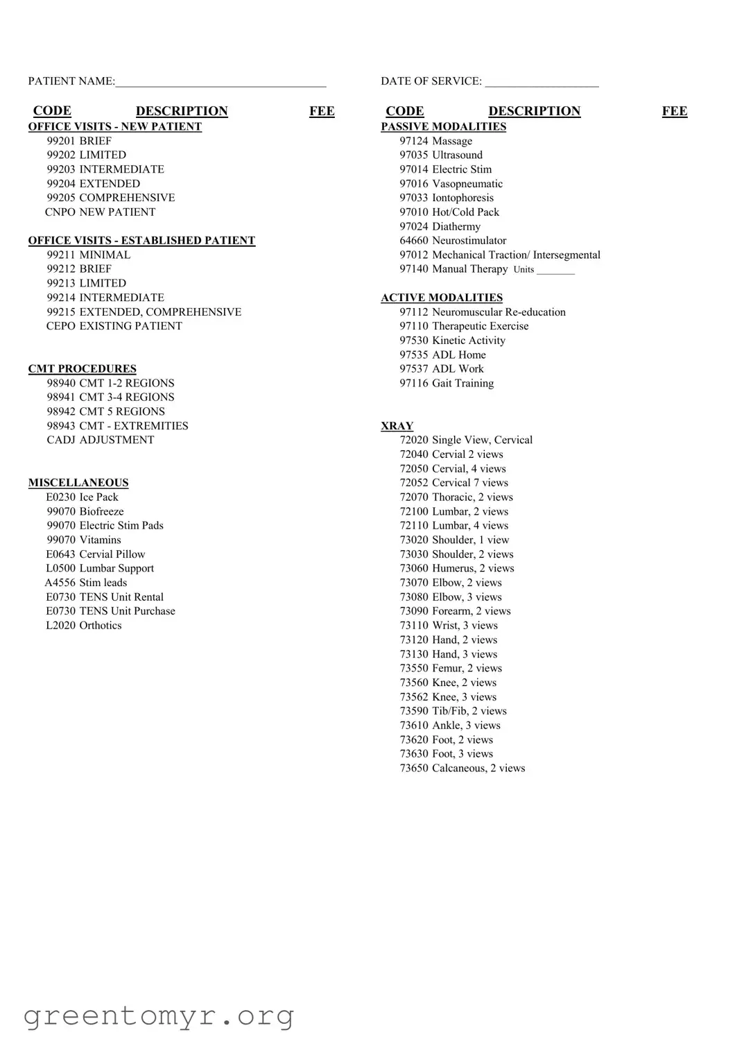 Fill in a Valid Chiropractic Superbill Template