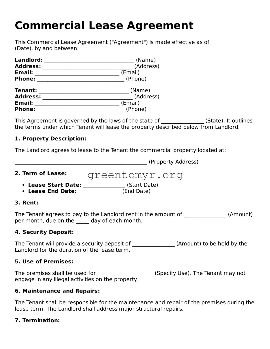 Valid Commercial Lease Agreement Form