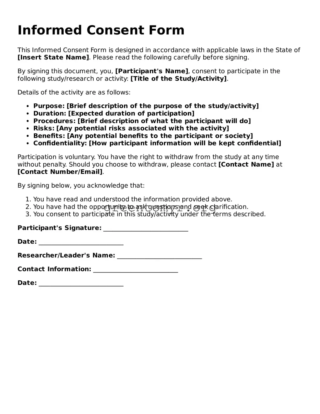 Valid Consent Form