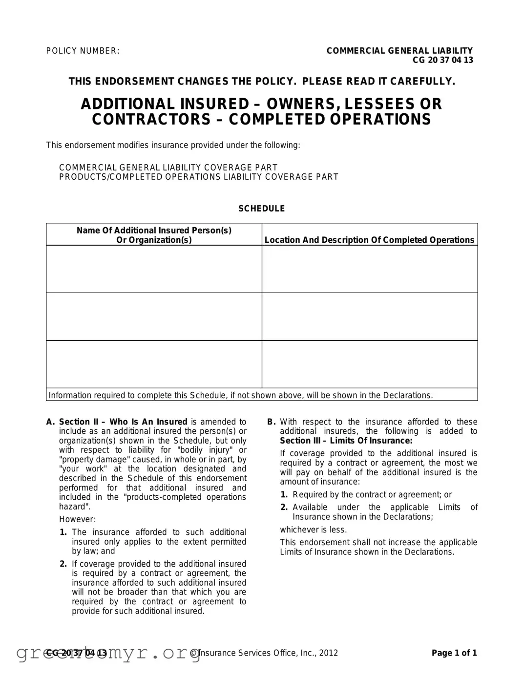 Fill in a Valid Cg 2037 Template