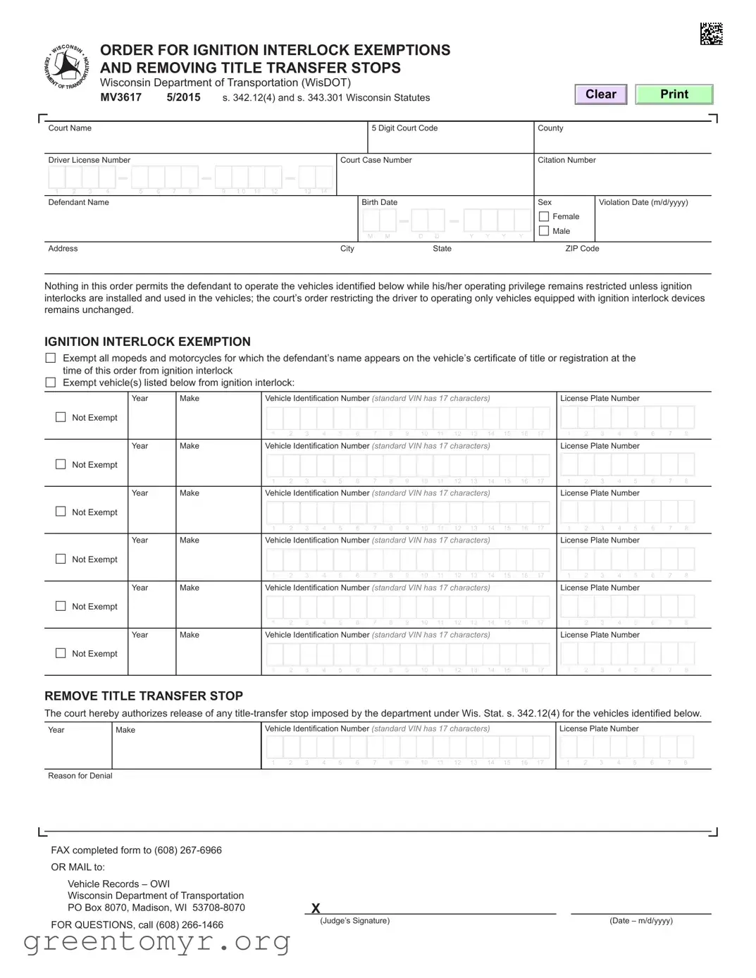 Fill in a Valid Mv3617 Template