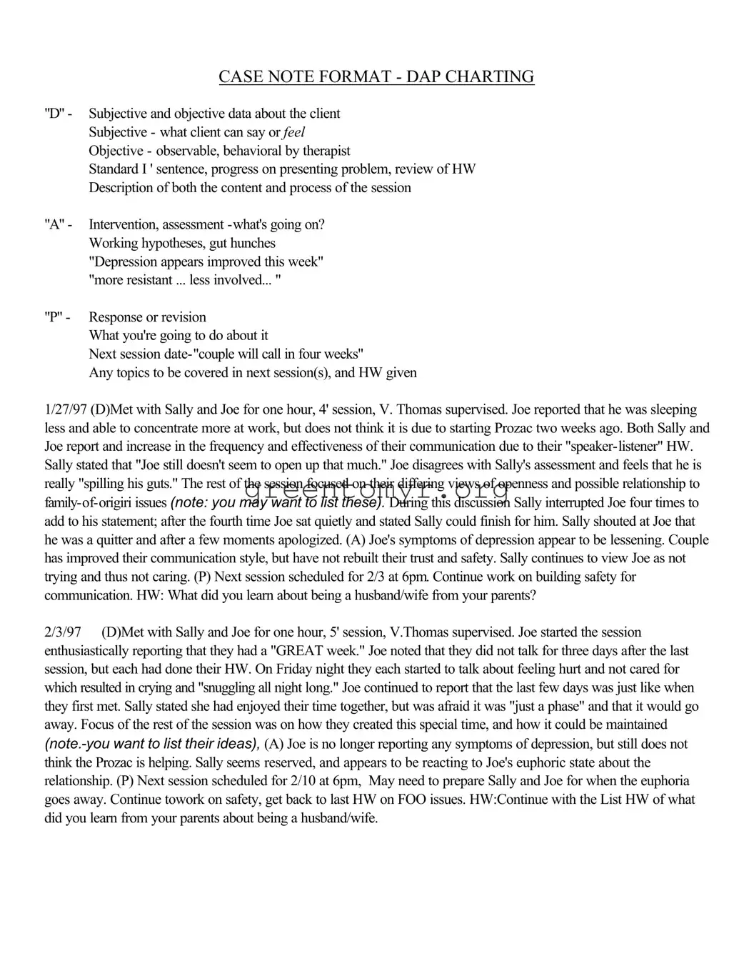 Fill in a Valid Dap Note Sample Template