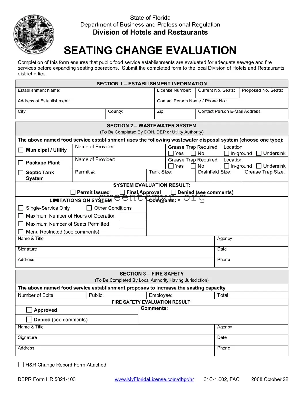 Fill in a Valid Dbpr Hr 5021 103 Template