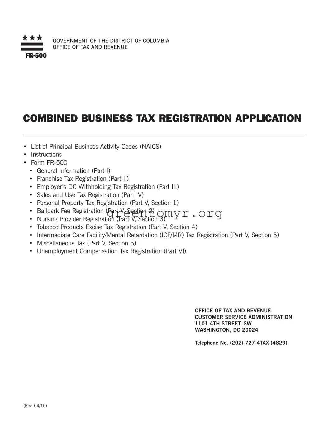 Fill in a Valid Dc Fr500 Template