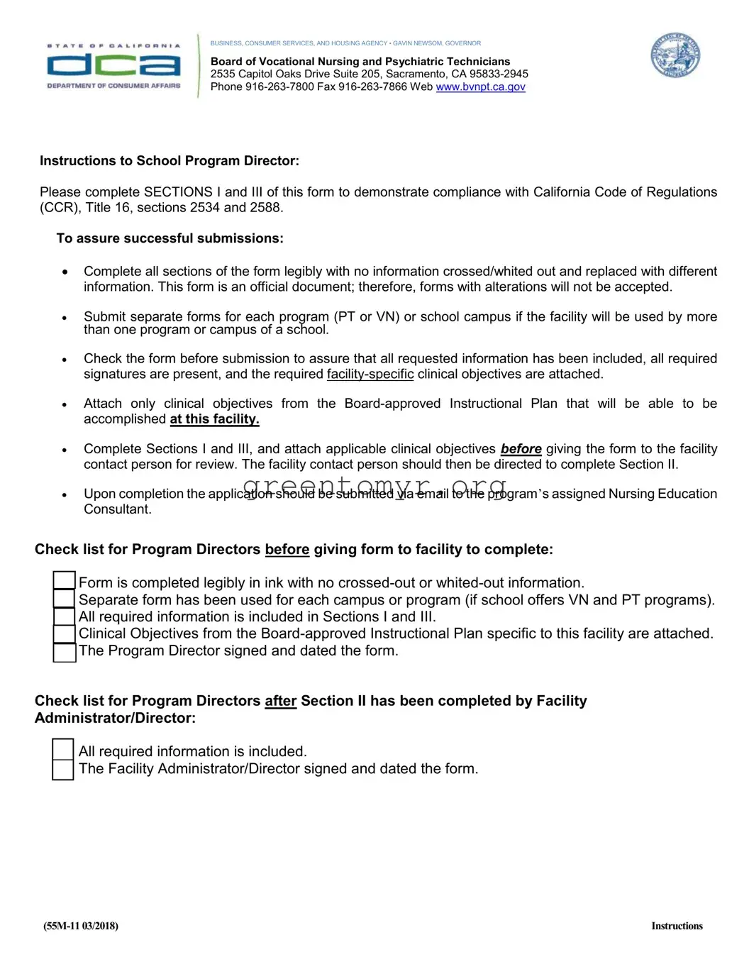 Fill in a Valid Dca 55M 11 Template