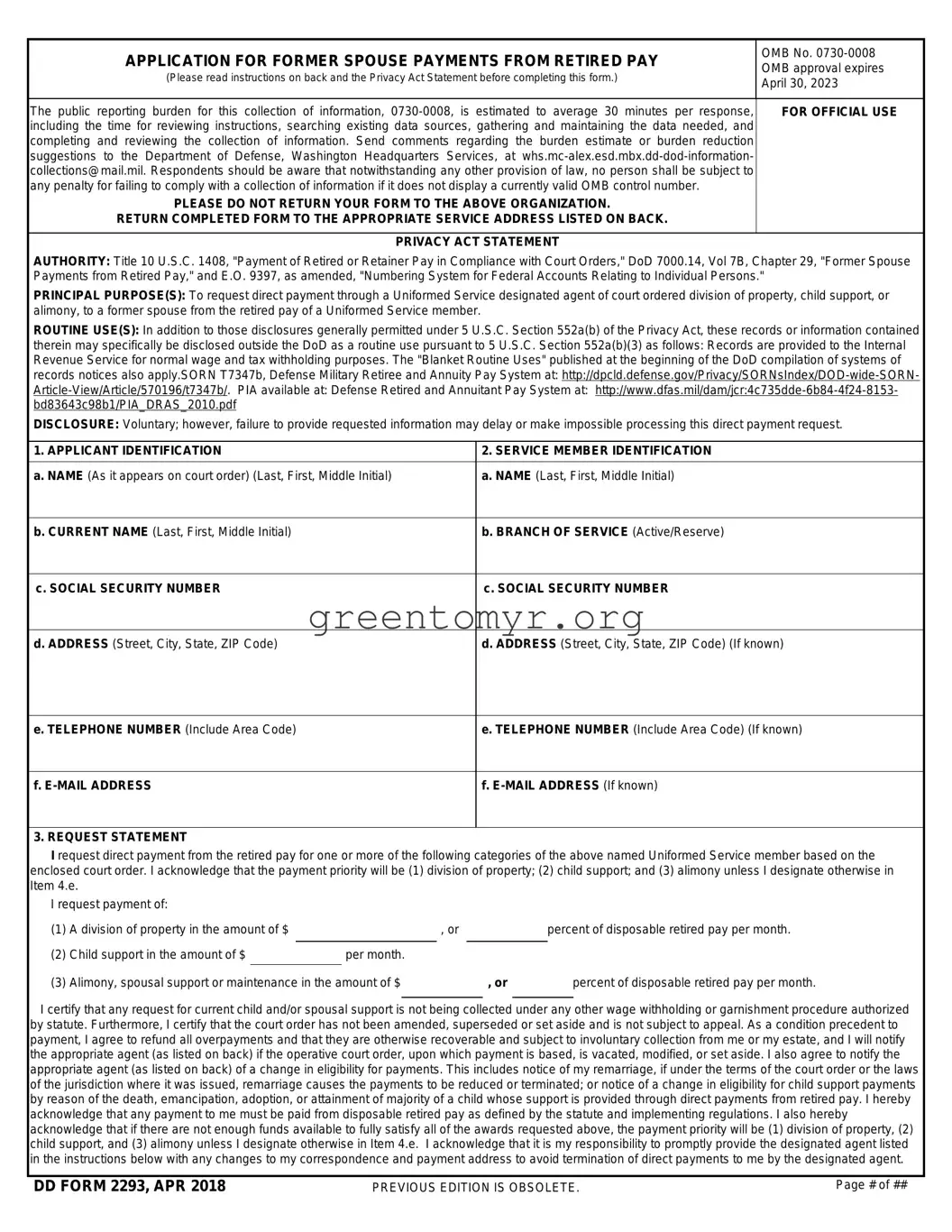 Fill in a Valid Dd 2293 Template