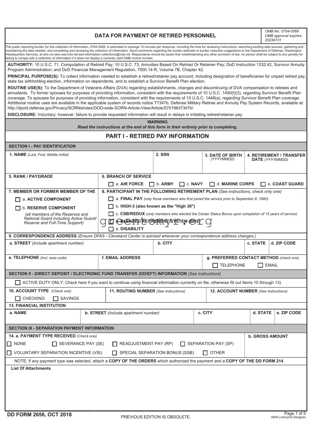 Fill in a Valid DD 2656 Template