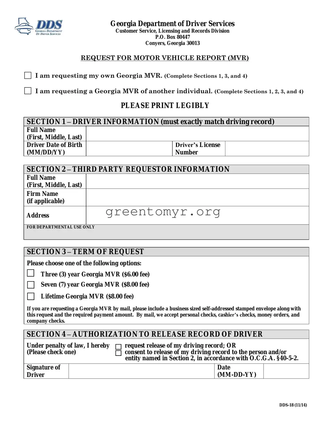 Fill in a Valid Dds Motor Vehicle Template