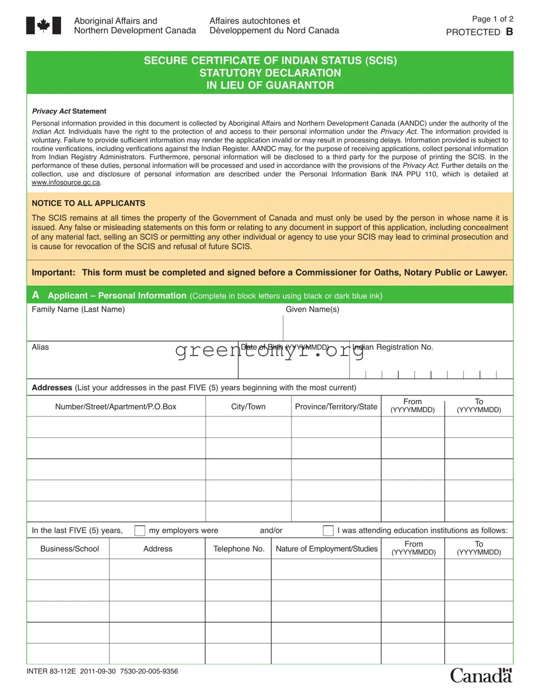 Fill in a Valid Declaration Guarantor Template