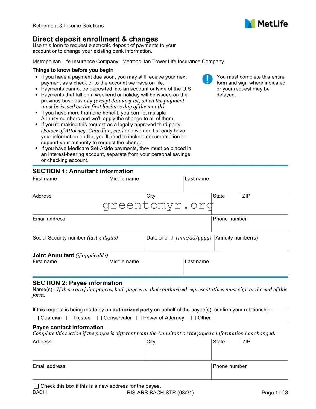 Fill in a Valid Deposit Metlife Check Template
