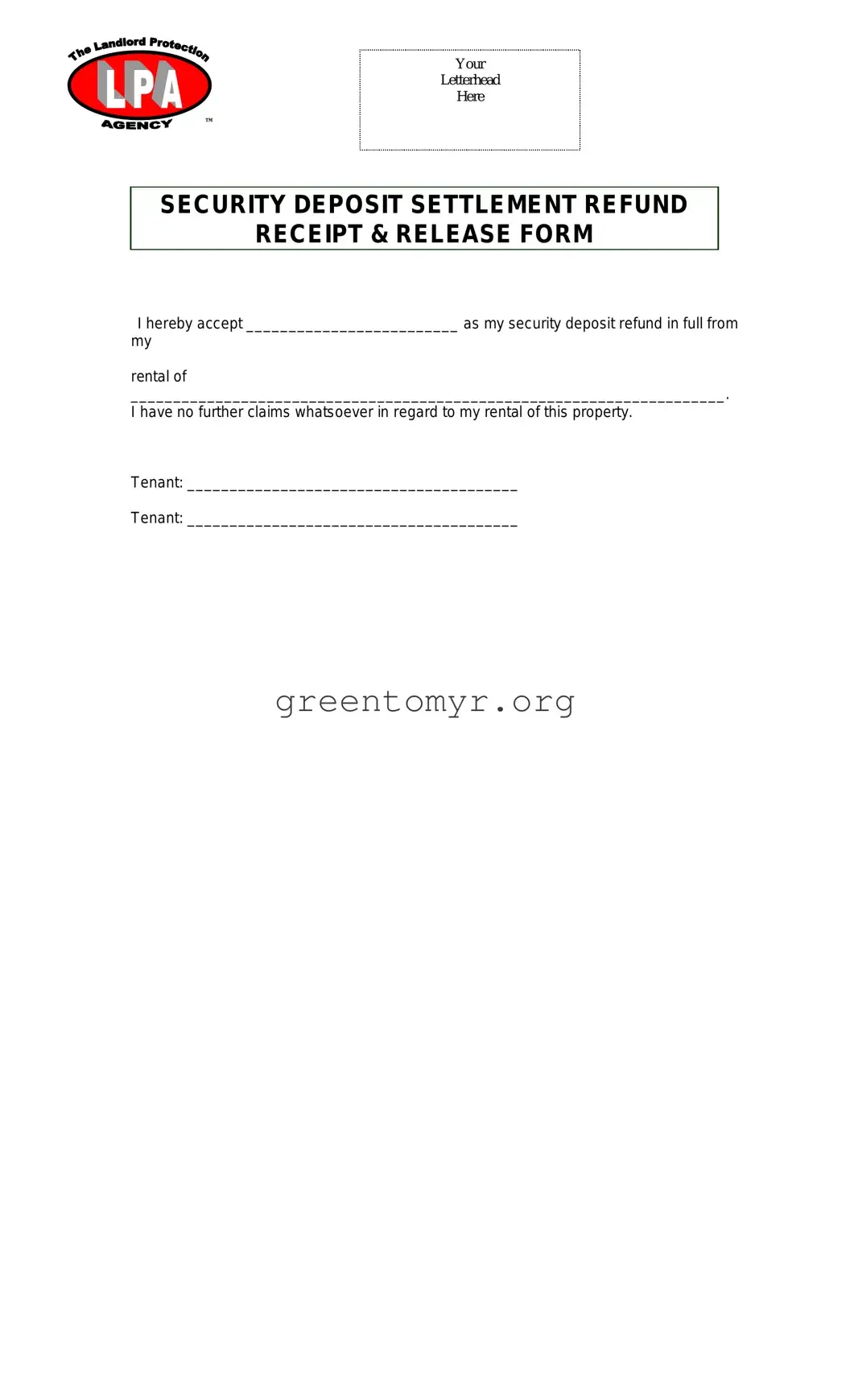 Fill in a Valid Deposit Refund Receipt Template