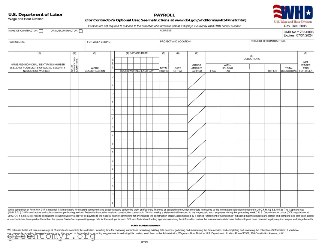 Fill in a Valid Certified Payroll Template