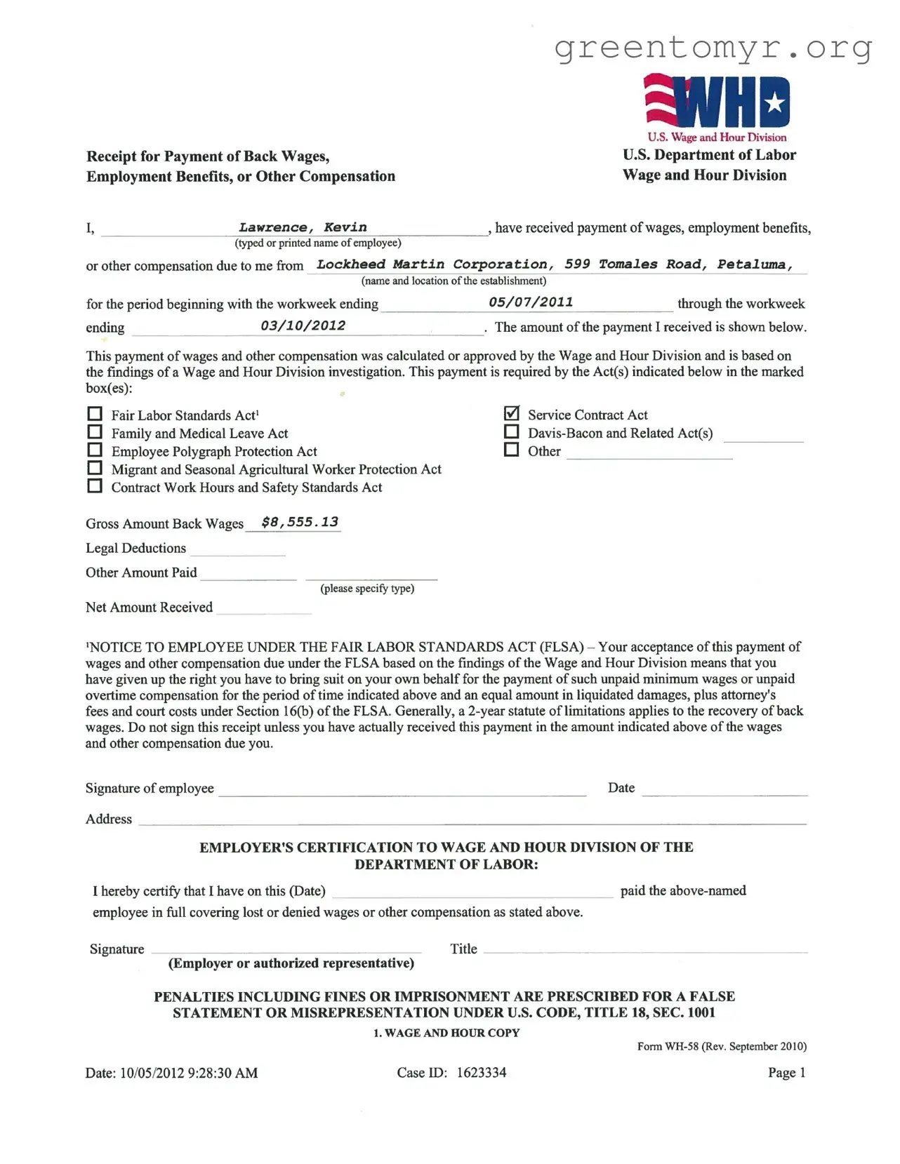 Fill in a Valid Wh 58 Template