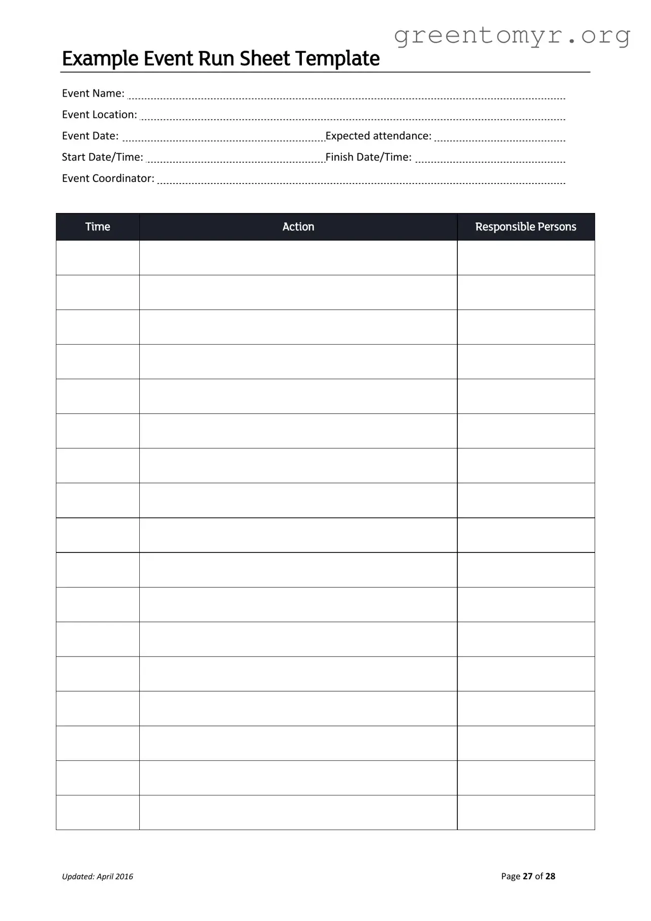 Fill in a Valid Running Sheet Template