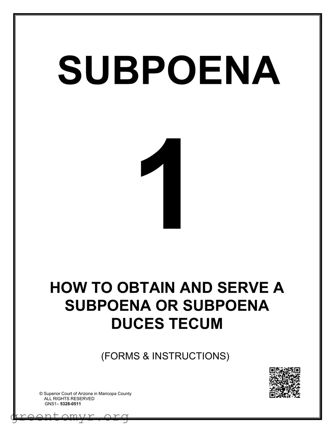 Fill in a Valid Maricopa Subpoena Template