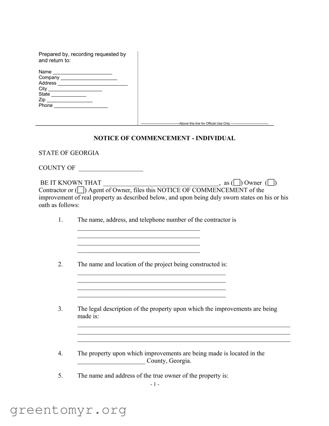 Fill in a Valid Georgia Notice Template