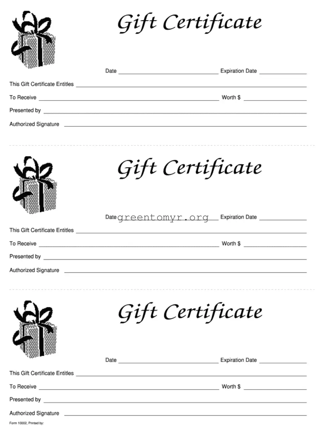 Fill in a Valid Gift Certificate Template
