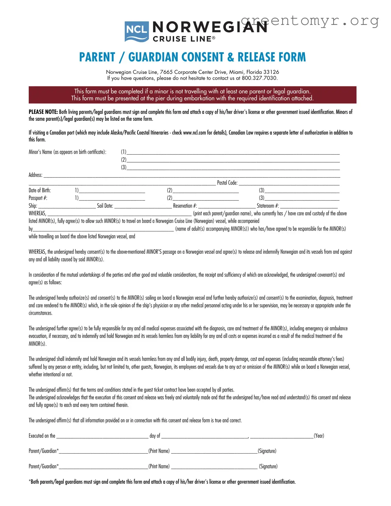 Fill in a Valid NCL Parental Consent Template